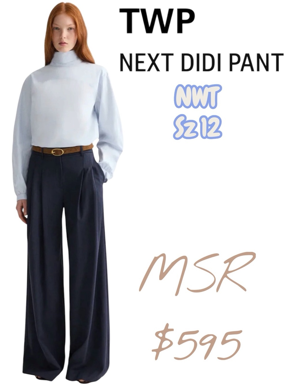 TWP Next Didi Wide-Leg Pants in Navy